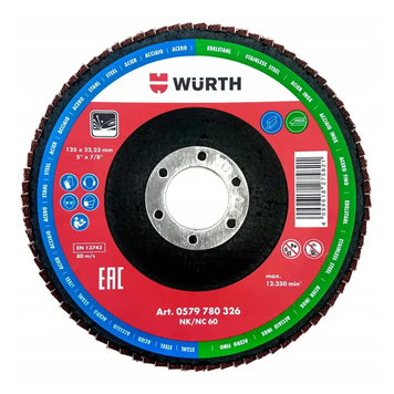 Круг пелюстковий торцевий W&Uuml;RTH ECONOMY P60 125&times;22,23 мм, оксид алюмінію 354565412 фото