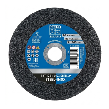 Круг отрезной PFERD EHT SG STEELOX 125&times;1,0&times;22,23 мм по металлу и нержавеющей стали 1785170293726 фото